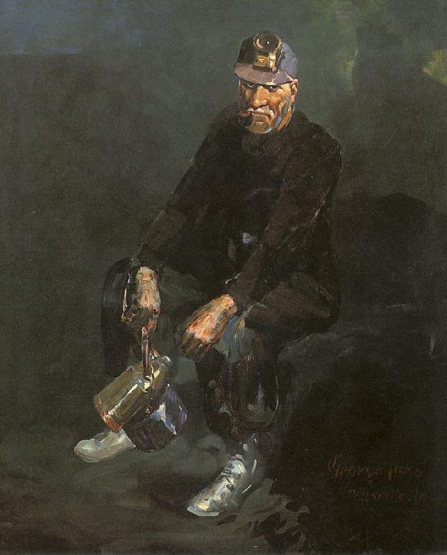 Luks, George The Miner Germany oil painting art